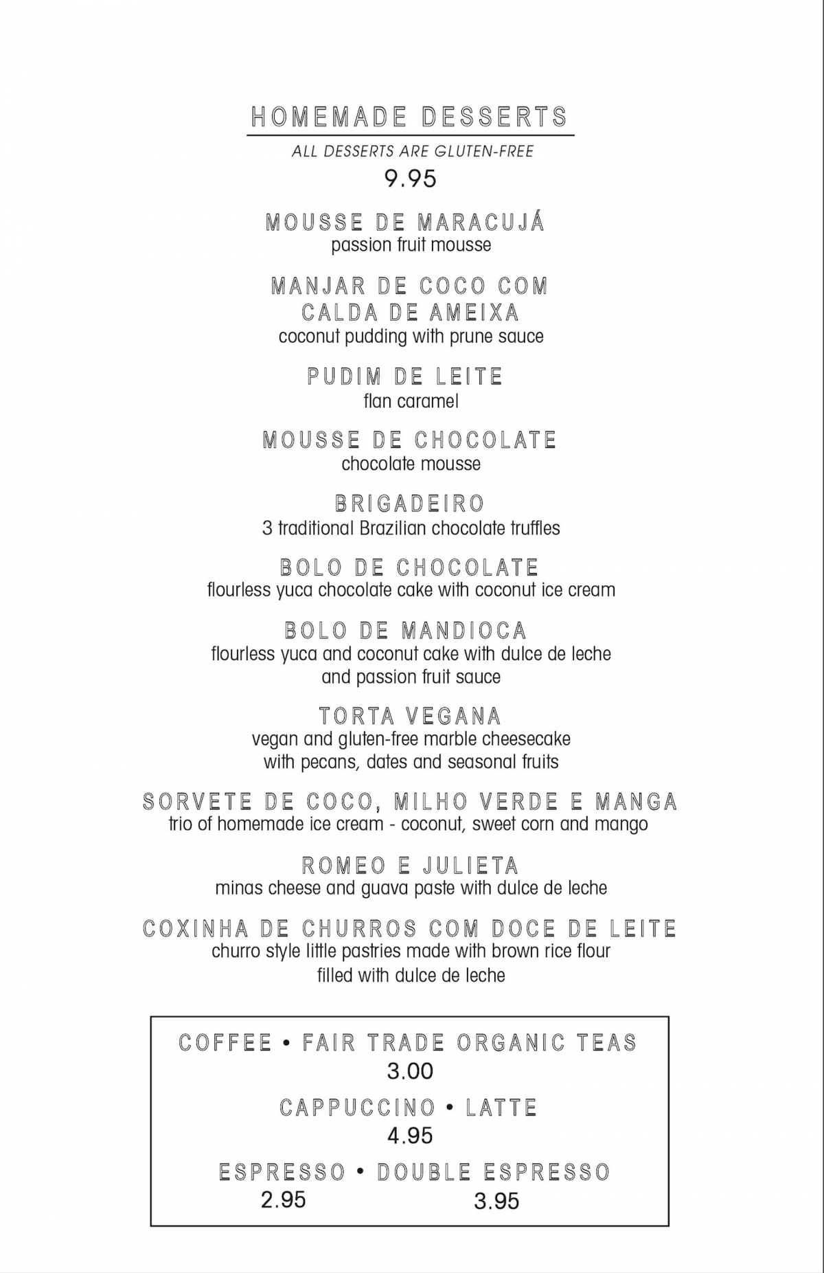 samba brazilian steakhouse menu